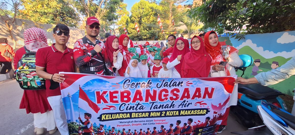 Langkah Cinta Tanah Air Menggema dari MIN 2 Kota Makassar, Gerak Jalan Kebangsaan Satukan Semangat Kemerdekaan
